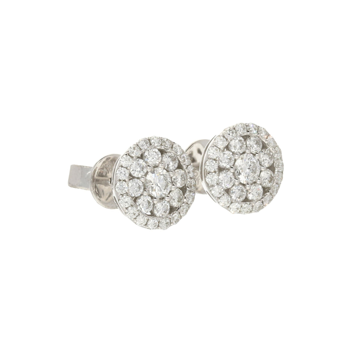 18ct White Gold Diamond Cluster Earrings