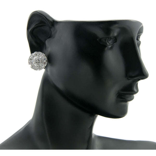 18ct White Gold Circular Diamond Earrings