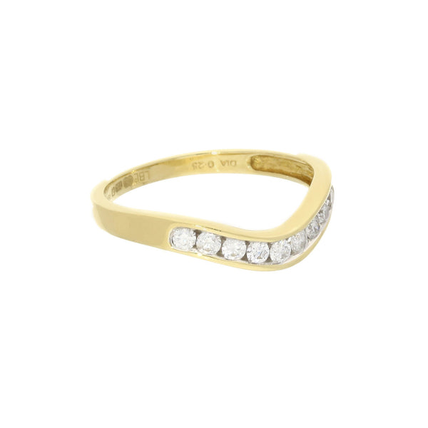 18ct Yellow Gold 0.25ct Diamond Wishbone Ring