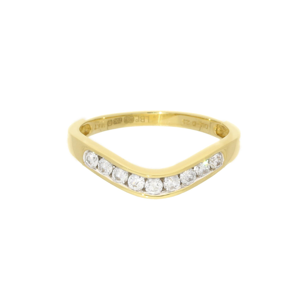 18ct Yellow Gold 0.25ct Diamond Wishbone Ring