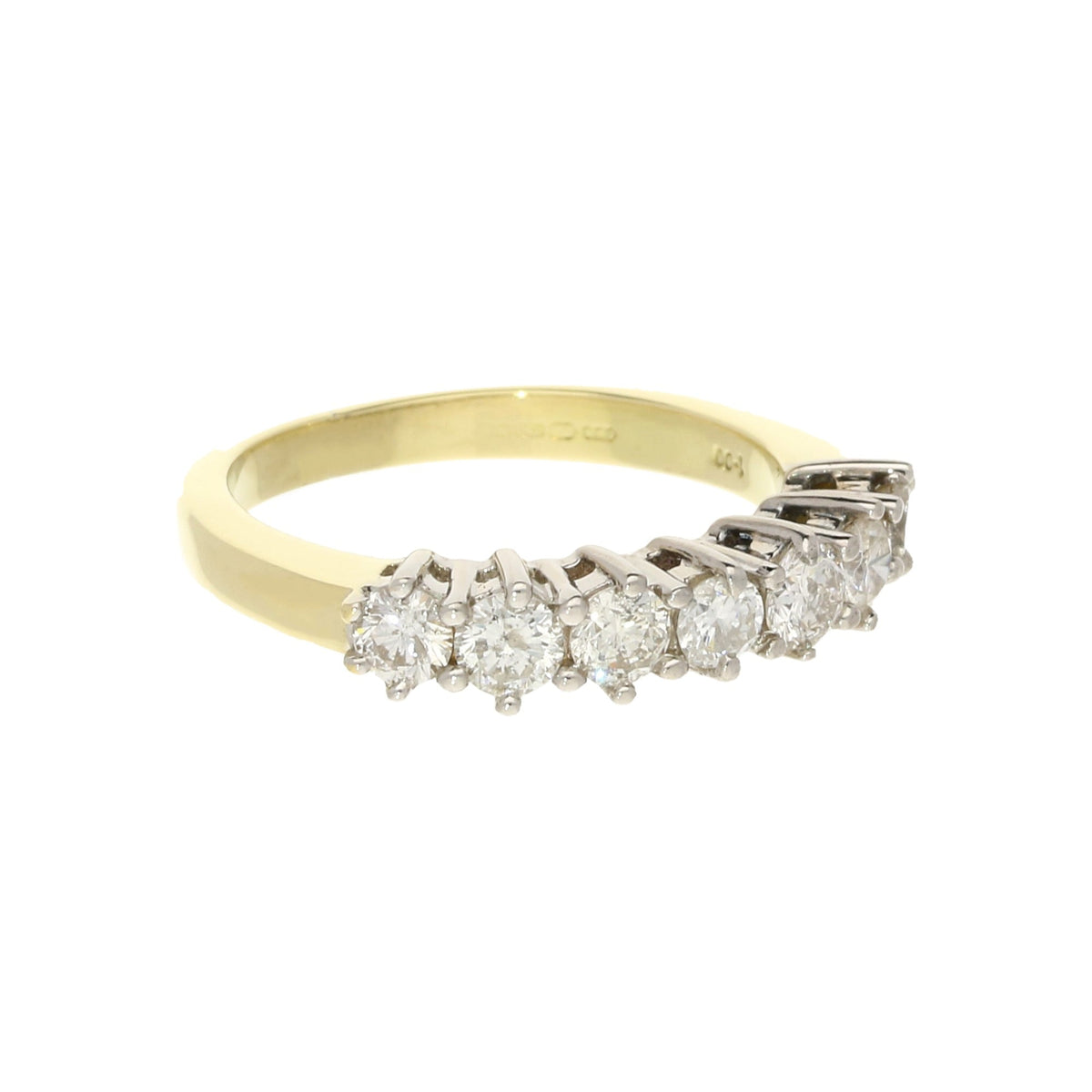 18ct Yellow Gold 1.00ct Diamond Half Eternity Ring