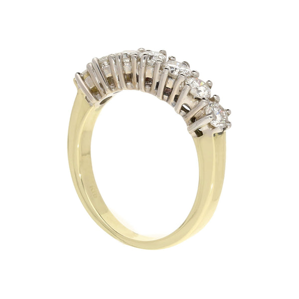18ct Yellow Gold 1.00ct Diamond Half Eternity Ring