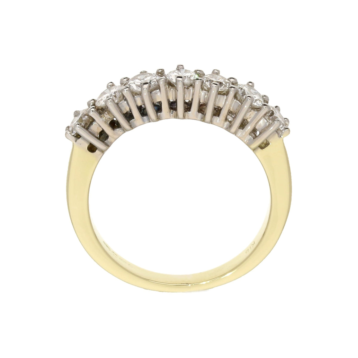 18ct Yellow Gold 1.00ct Diamond Half Eternity Ring