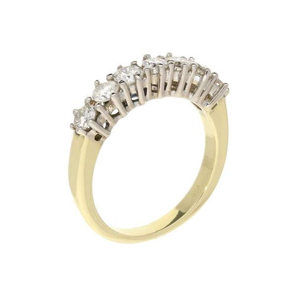 18ct Yellow Gold 1.00ct Diamond Half Eternity Ring