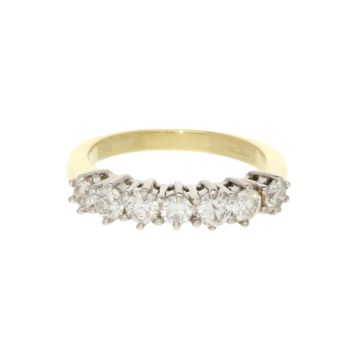 18ct Yellow Gold 1.00ct Diamond Half Eternity Ring