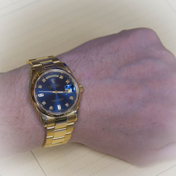 Day-Date 118208 - Gents Gold Watch - Diamond Dial - 2002