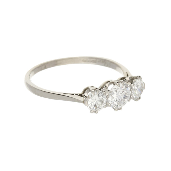 18ct White Gold 1.29ct Diamond 3 Stone Ring