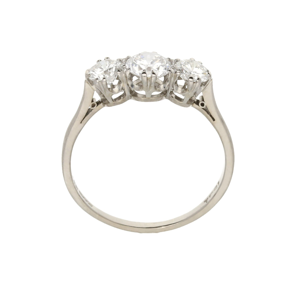 18ct White Gold 1.29ct Diamond 3 Stone Ring