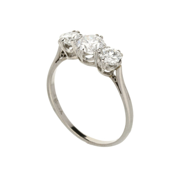 18ct White Gold 1.29ct Diamond 3 Stone Ring