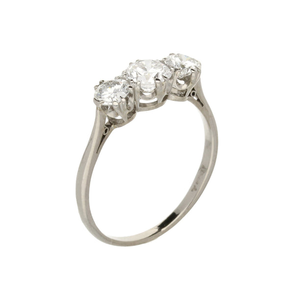 18ct White Gold 1.29ct Diamond 3 Stone Ring