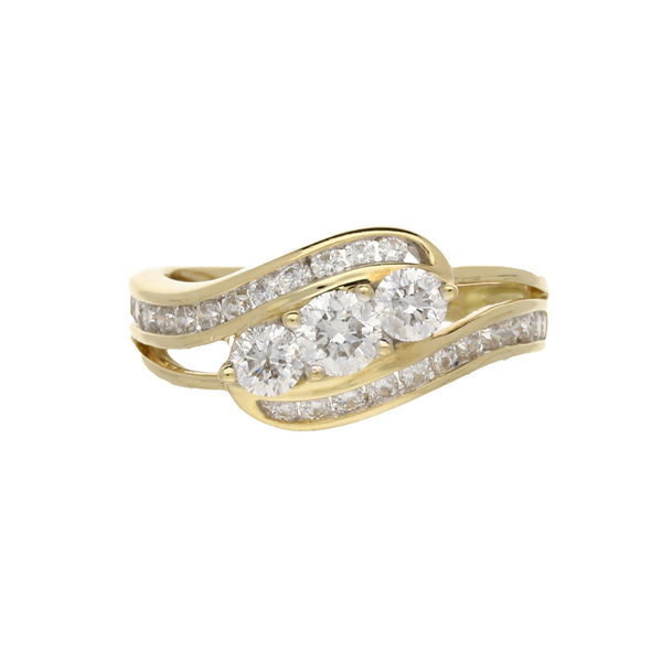 18ct Yellow Gold 1.00ct Diamond 3 Stone Ring