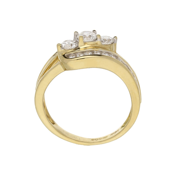 18ct Yellow Gold 1.00ct Diamond 3 Stone Ring