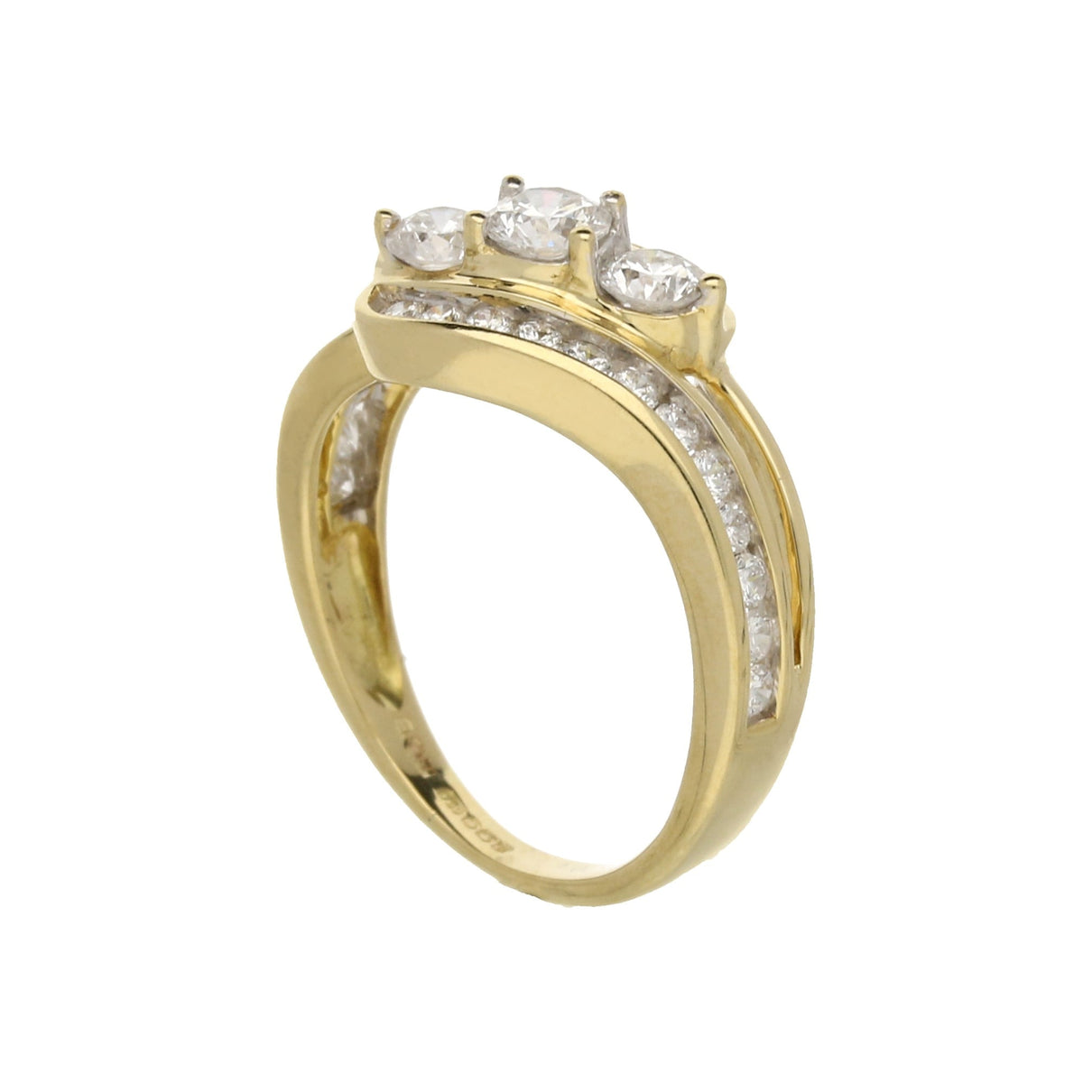 18ct Yellow Gold 1.00ct Diamond 3 Stone Ring