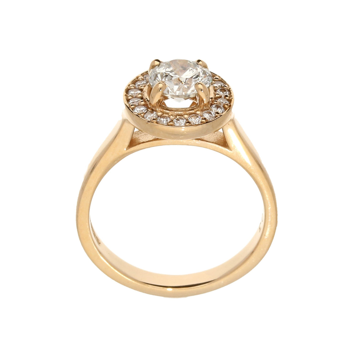 18ct Rose Gold 1.21ct Diamond Halo Ring