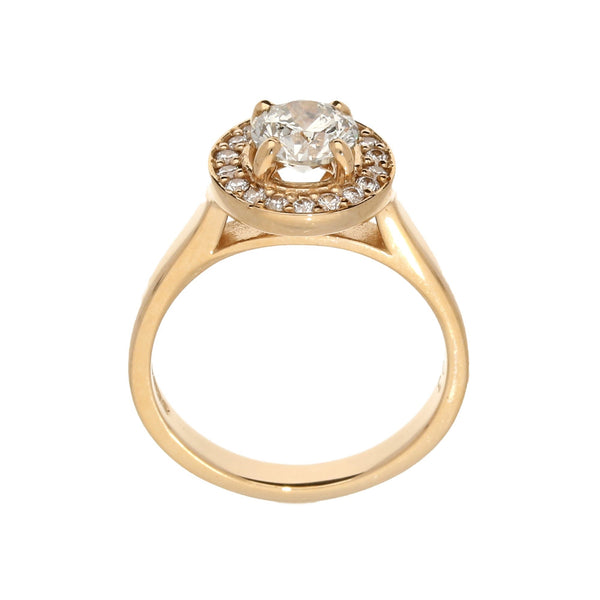 18ct Rose Gold 1.21ct Diamond Halo Ring