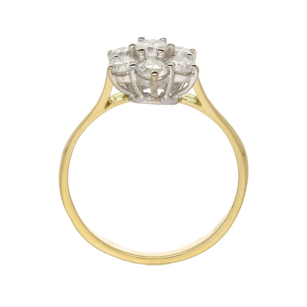 18ct Yellow Gold 1.06ct Diamond Cluster Ring