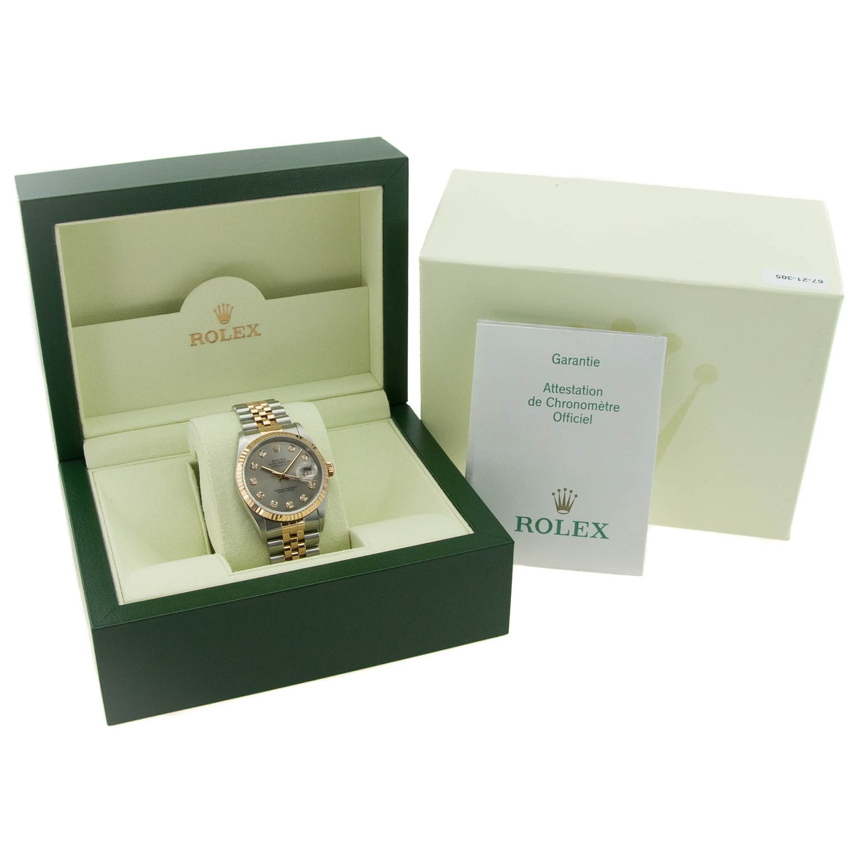 Datejust 16233 - Gents Watch - Silver Diamond Dial - 2003