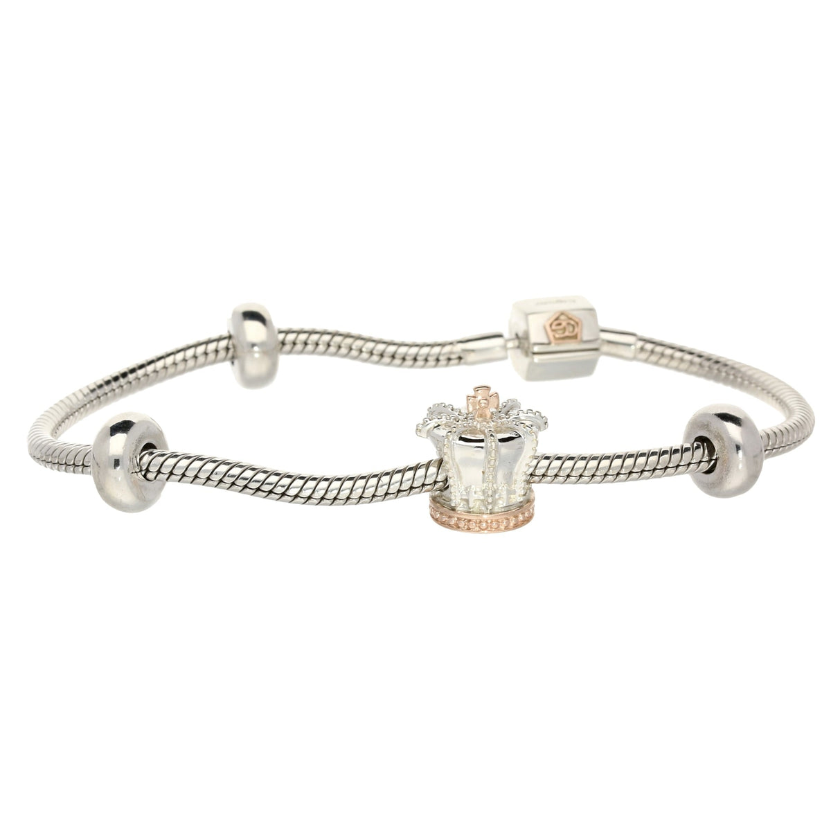 Clogau Silver Milestone Charm Bracelet & Clogau Crown Bead Charm