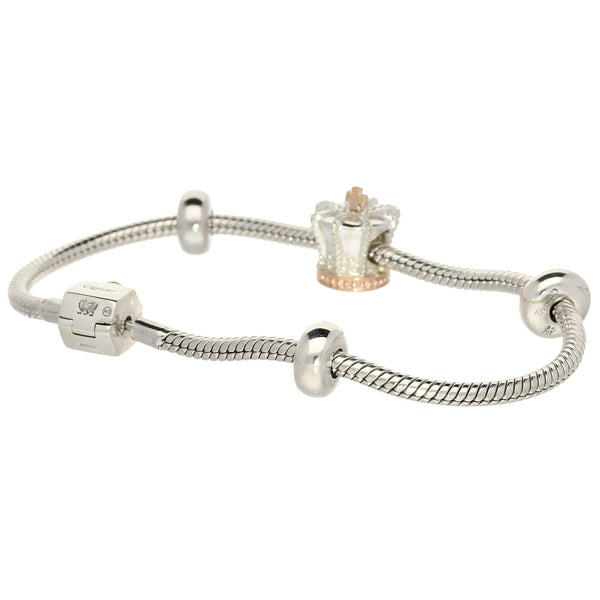 Clogau Silver Milestone Charm Bracelet & Clogau Crown Bead Charm