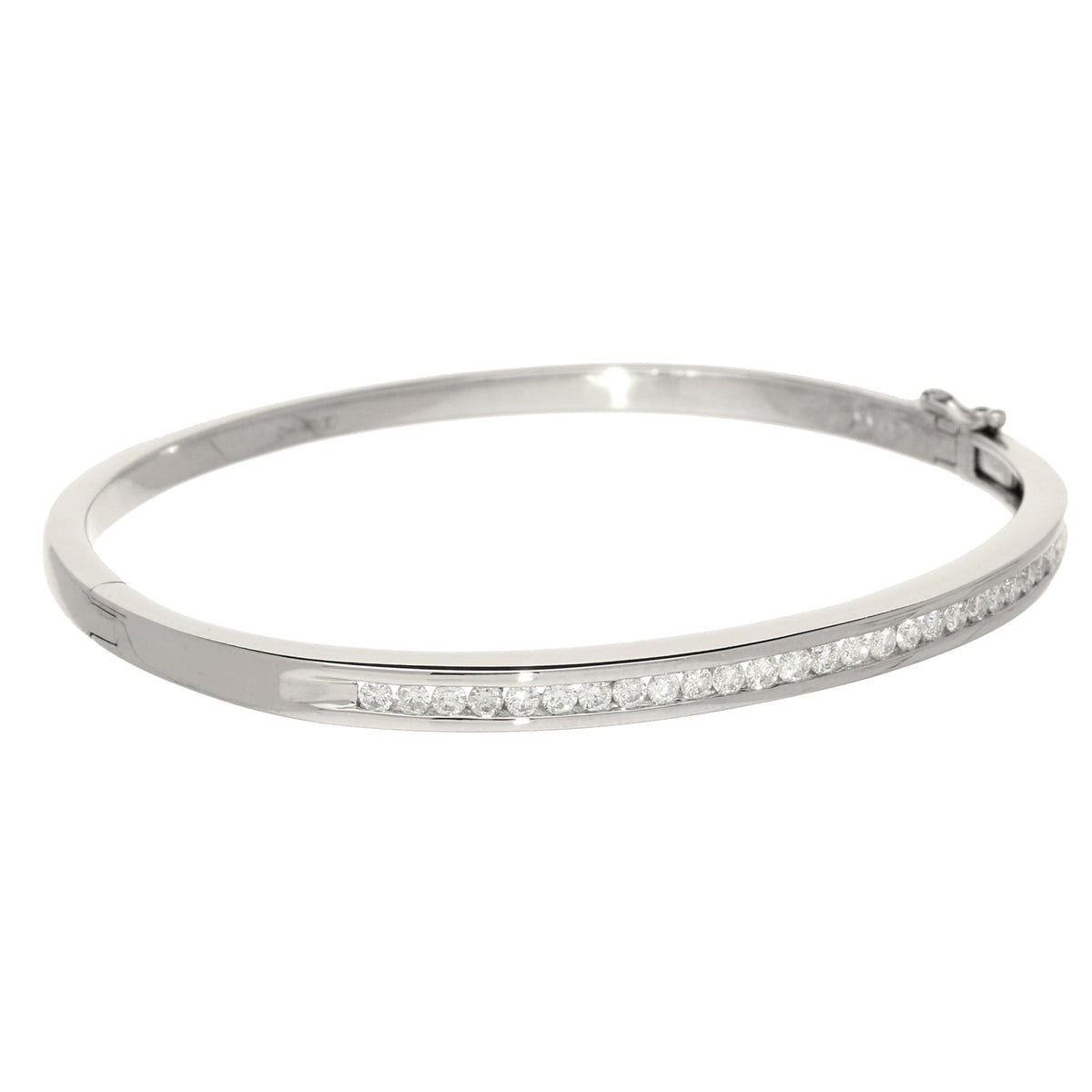18ct White Gold 1.00ct Diamond Bangle