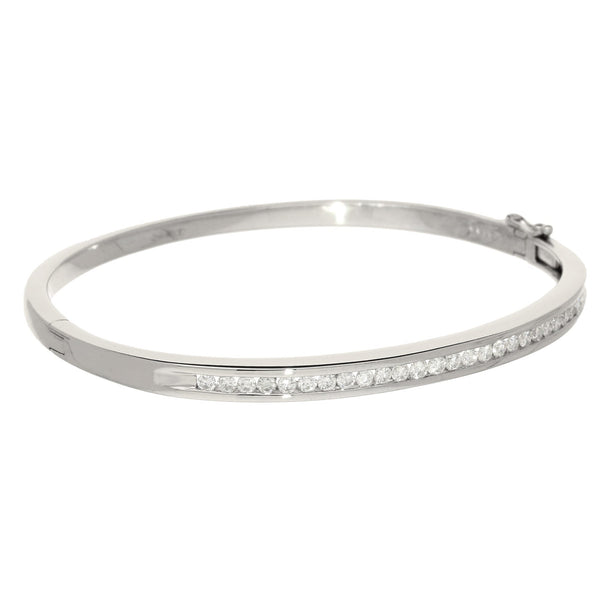 18ct White Gold 1.00ct Diamond Bangle