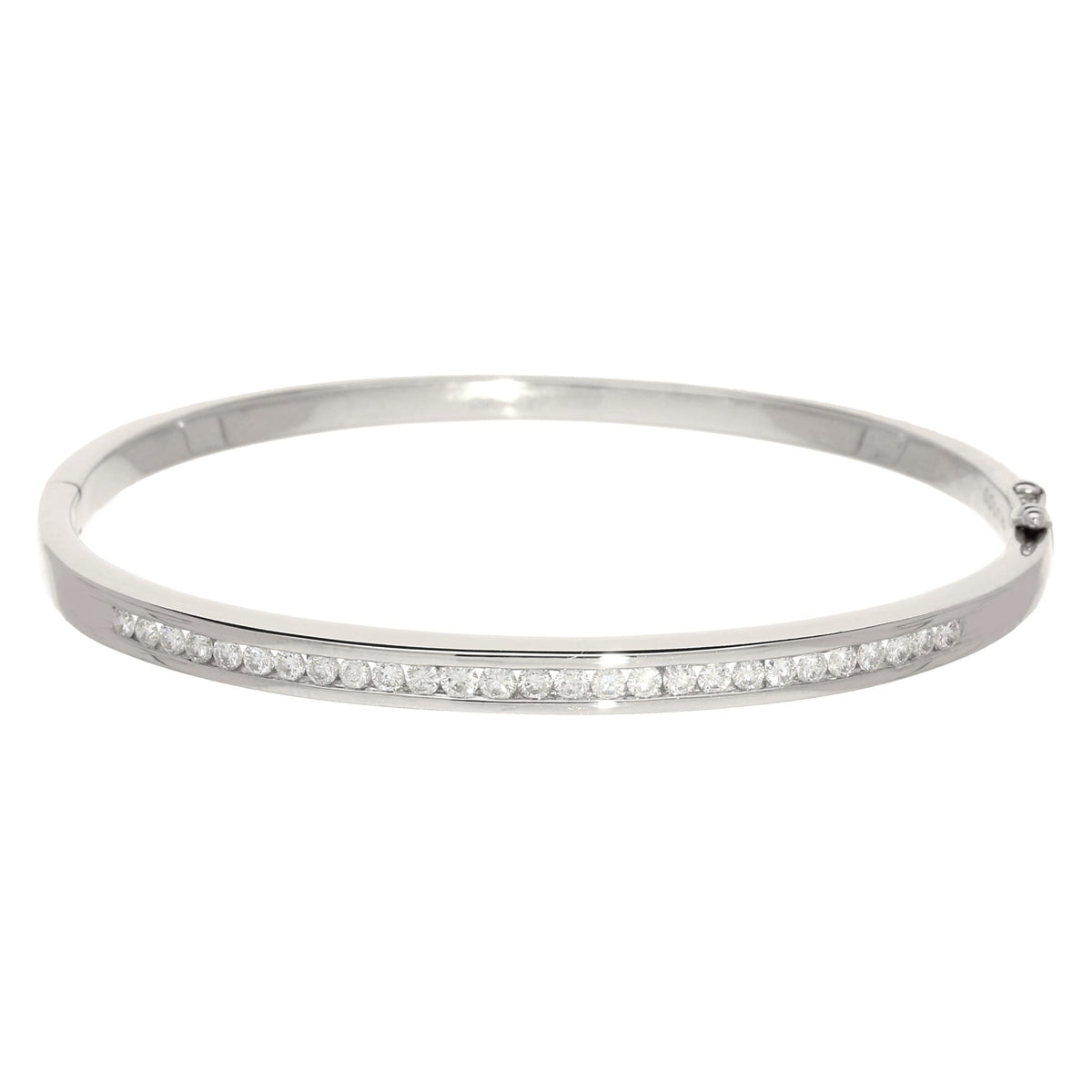 18ct White Gold 1.00ct Diamond Bangle