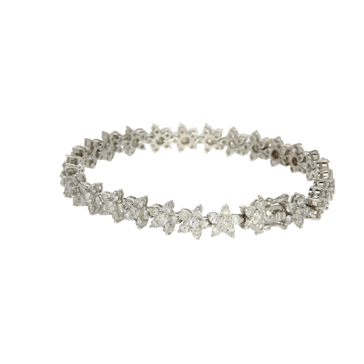 18ct White Gold 'Daisy' Diamond Bracelet - 4.86ct