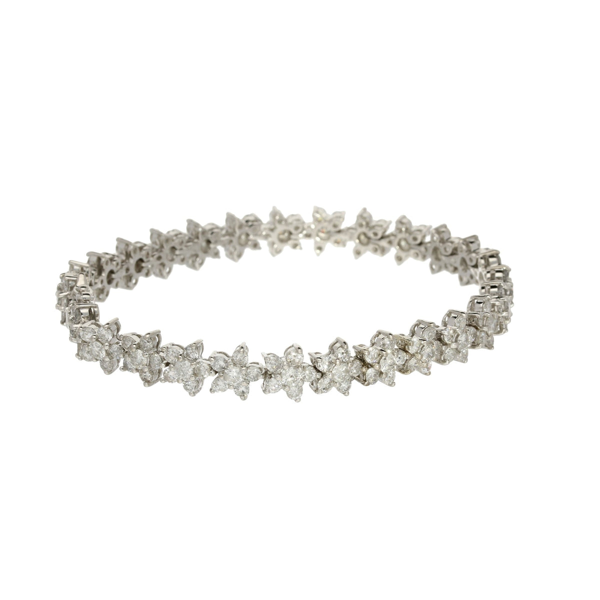 18ct White Gold 'Daisy' Diamond Bracelet - 4.86ct