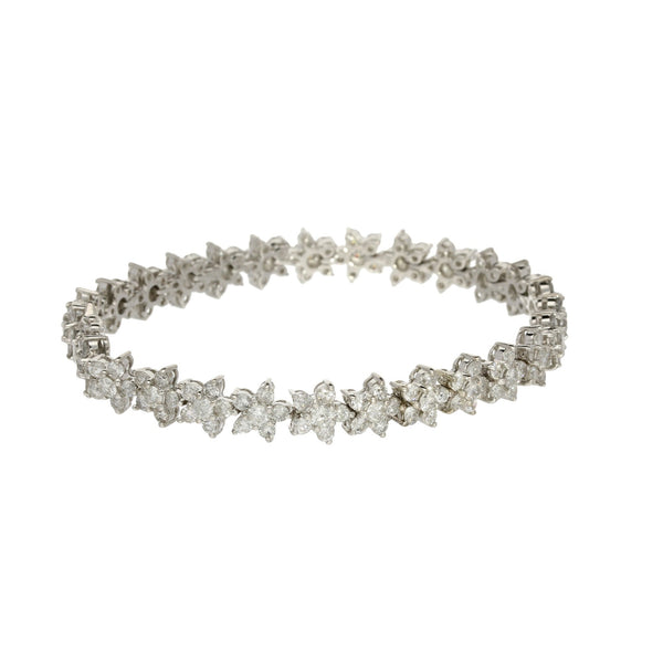 18ct White Gold 'Daisy' Diamond Bracelet - 4.86ct