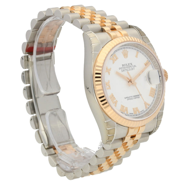 Datejust 116231 Everose & Steel, Unworn,White Roman Dial,  2014