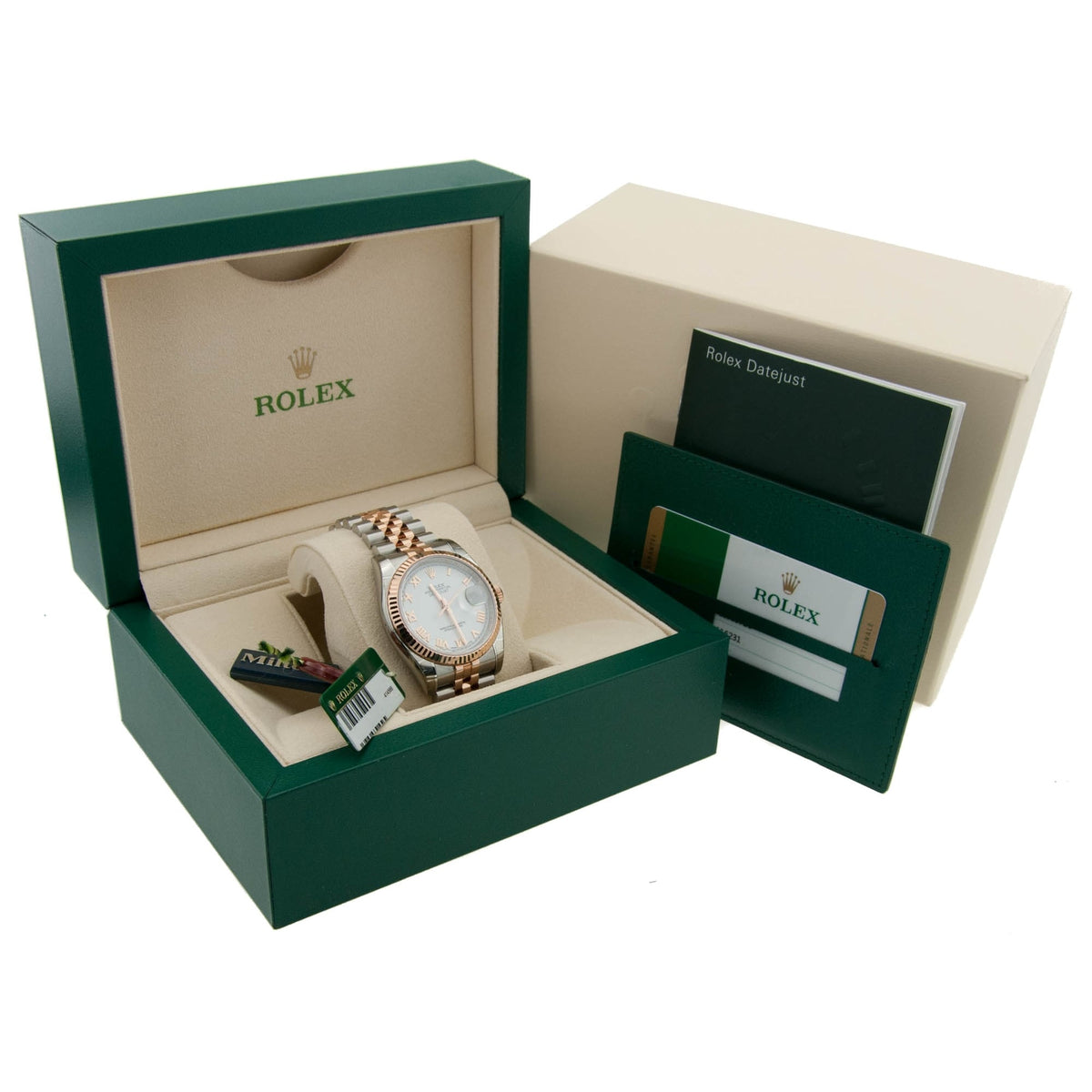 Datejust 116231 Everose & Steel, Unworn,White Roman Dial,  2014