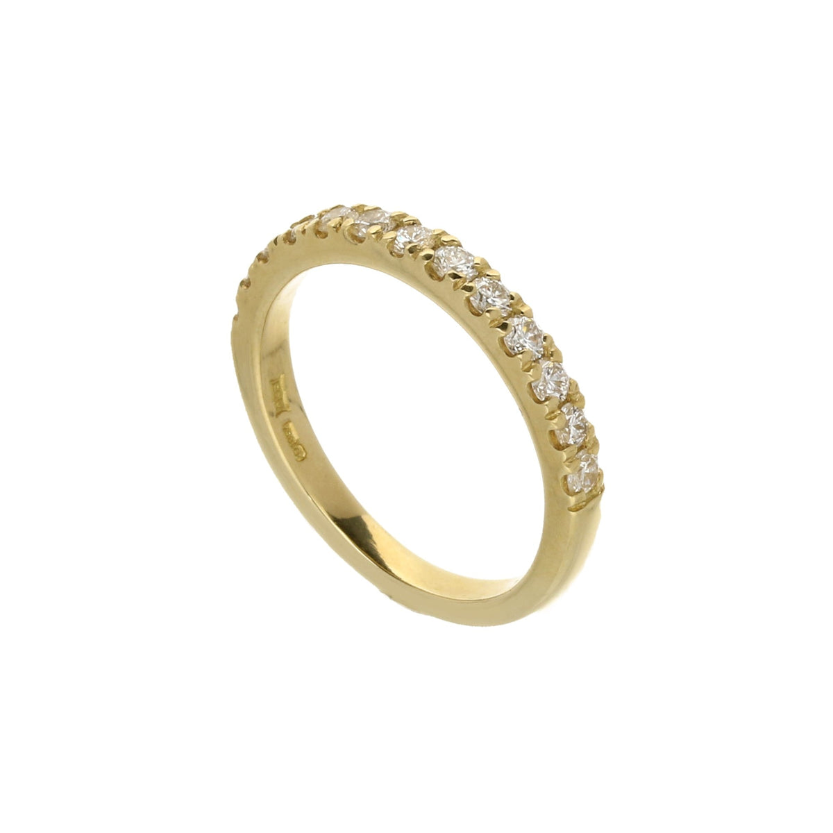 18ct Yellow Gold 0.52ct Diamond Half Eternity Ring