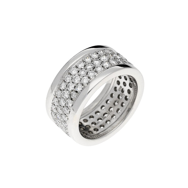 18ct White Gold 2.92ct Diamond Cluster Band