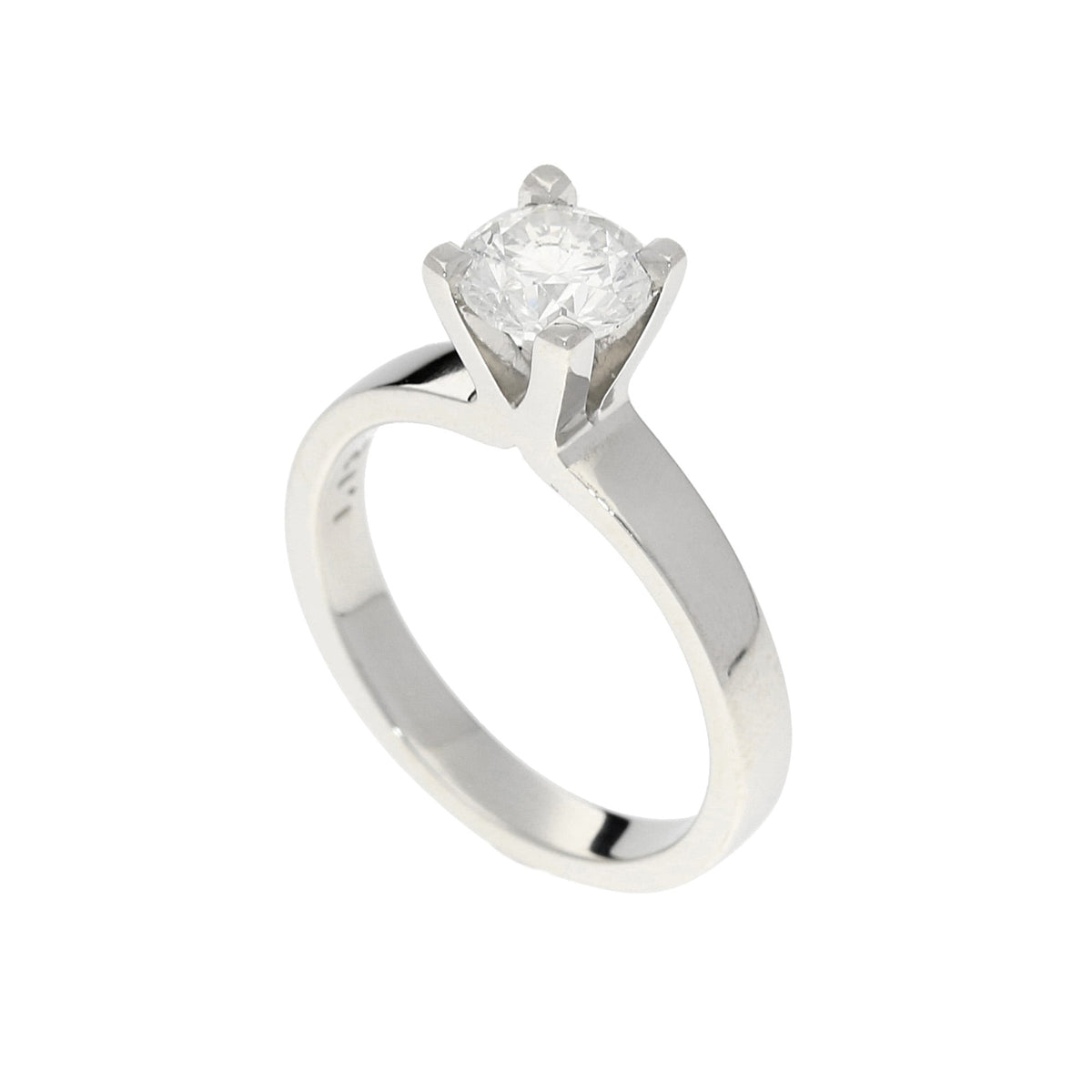 Platinum Four Claw Engagement Ring - 1.12ct Certified