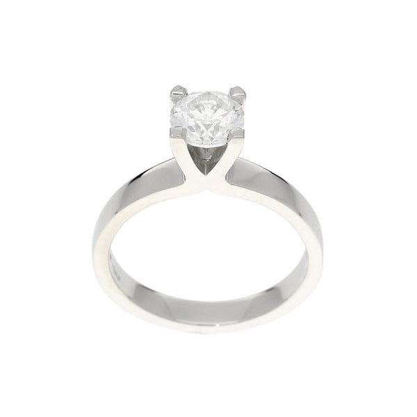 Platinum Four Claw Engagement Ring - 1.12ct Certified