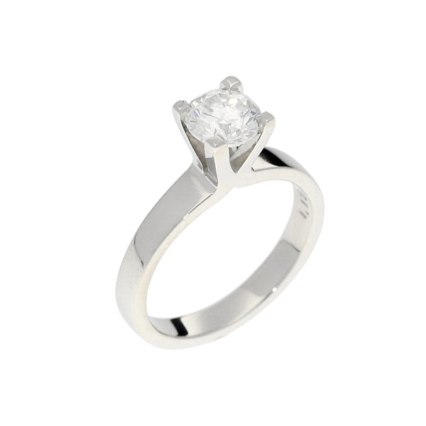 Platinum Four Claw Engagement Ring - 1.12ct Certified