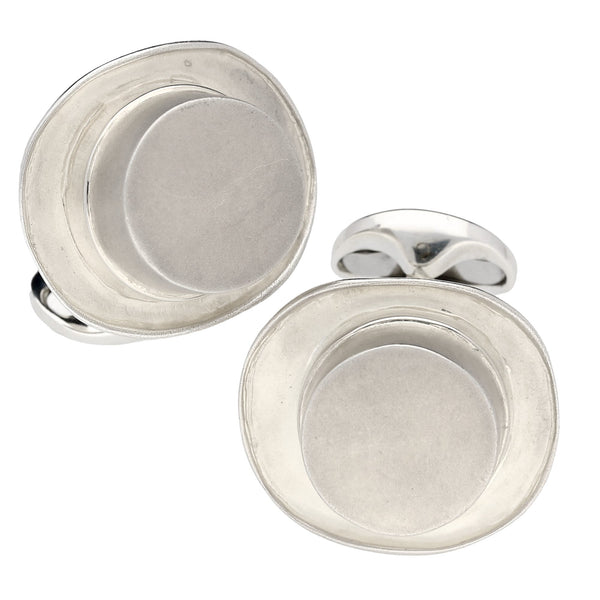 Silver Top Hat Cufflinks