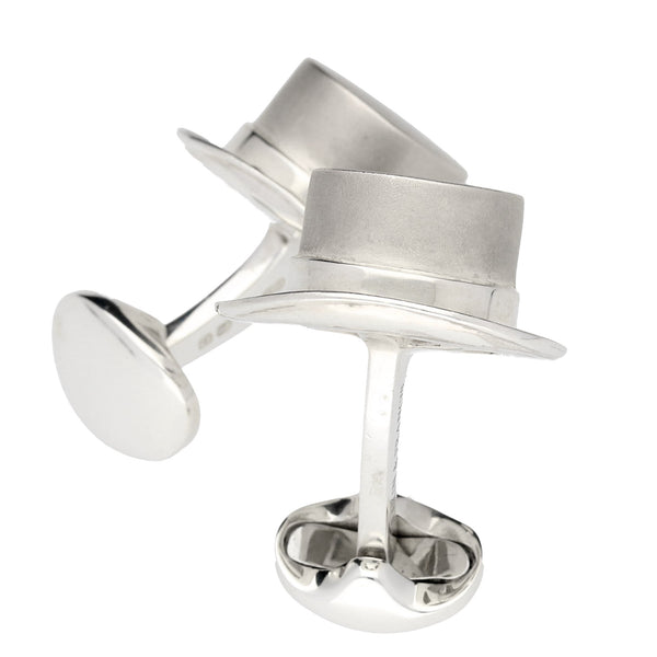 Silver Top Hat Cufflinks