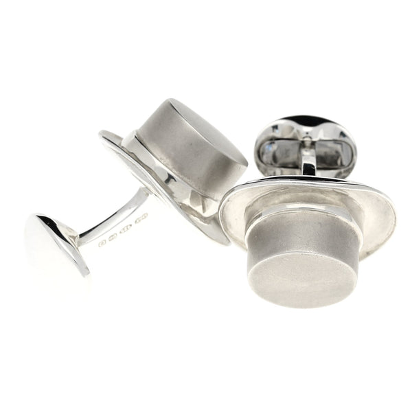 Silver Top Hat Cufflinks