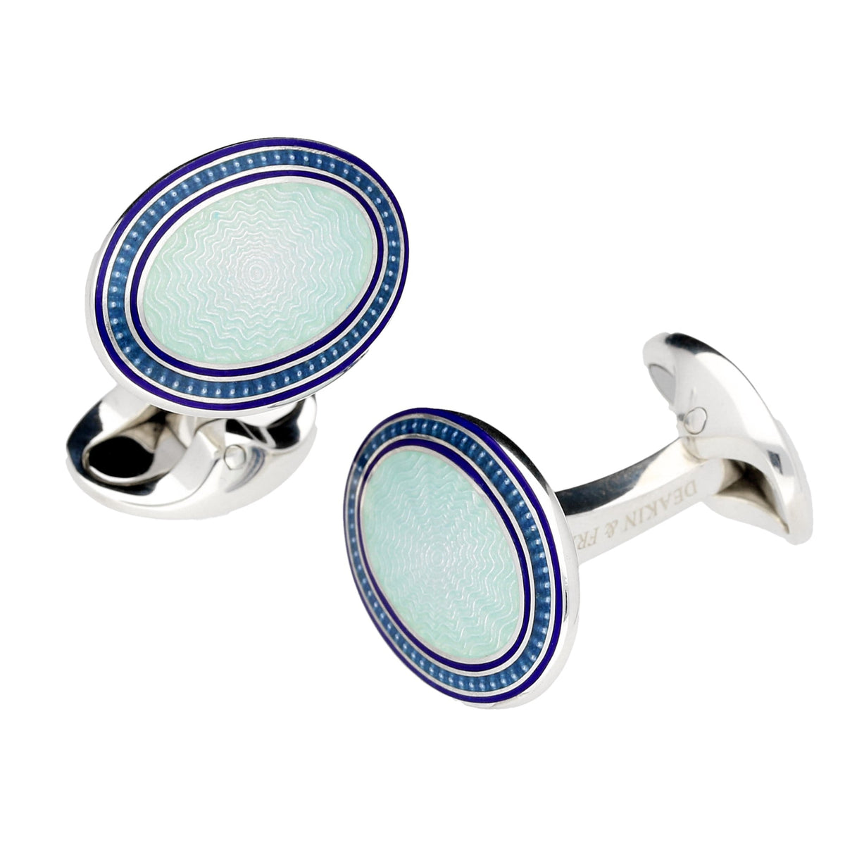 Deakin and Francis Sky & Royal Blue Enamel Oval Cufflinks