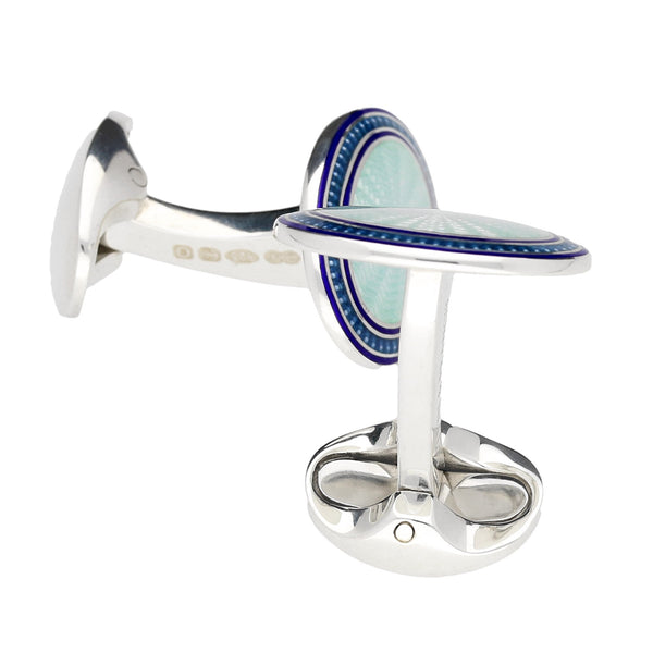 Deakin and Francis Sky & Royal Blue Enamel Oval Cufflinks