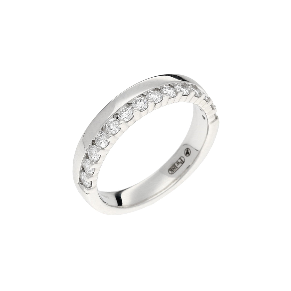 Canadian Certified 4mm 18ct White Gold Diamond Wedding Ring