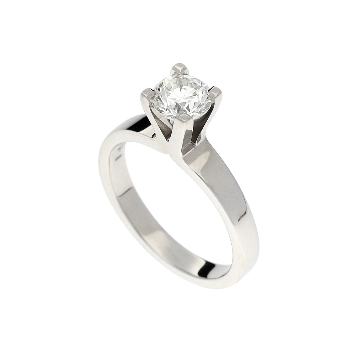 18ct White Gold Engagement Ring - Certified Diamond - 1.01ct