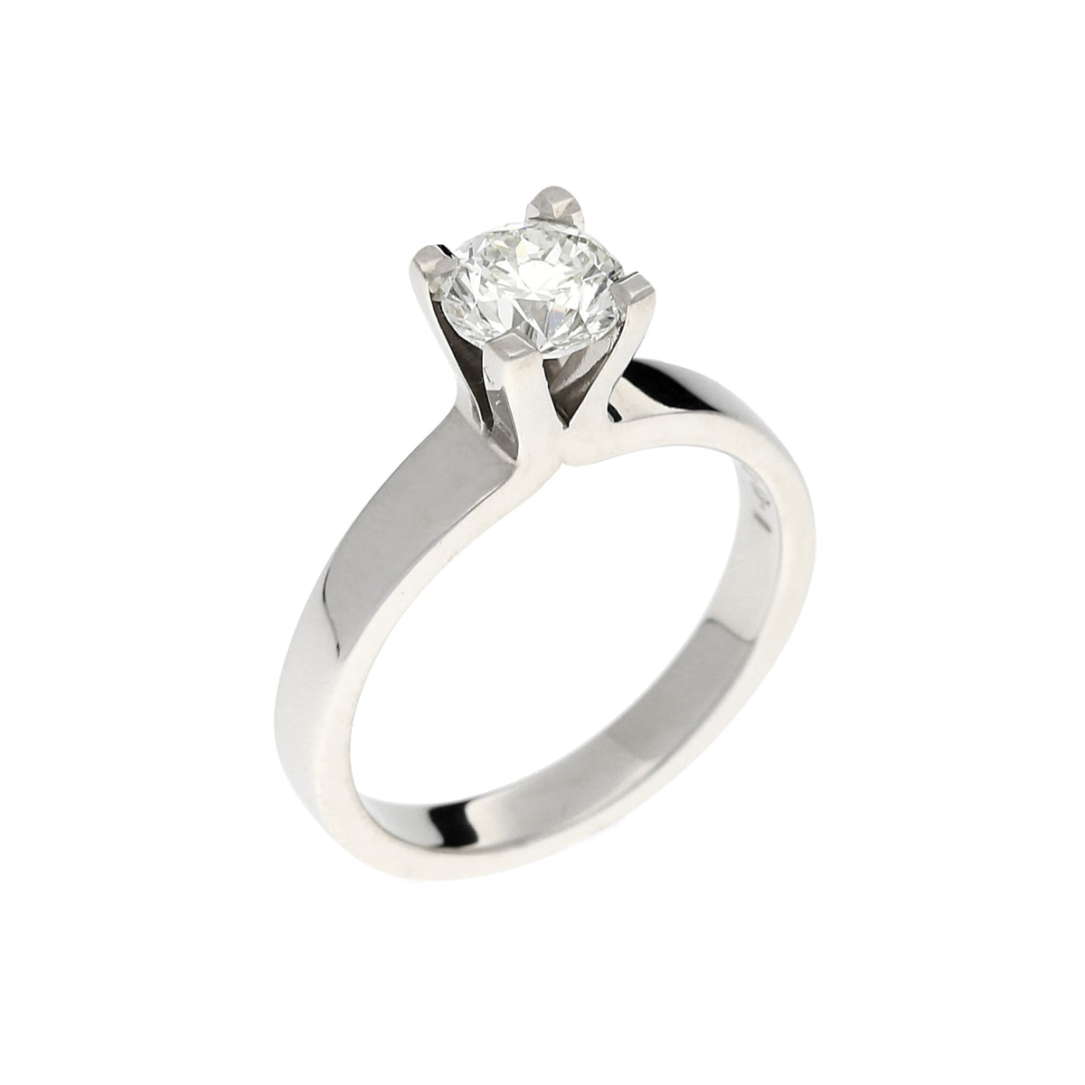 18ct White Gold Engagement Ring - Certified Diamond - 1.01ct