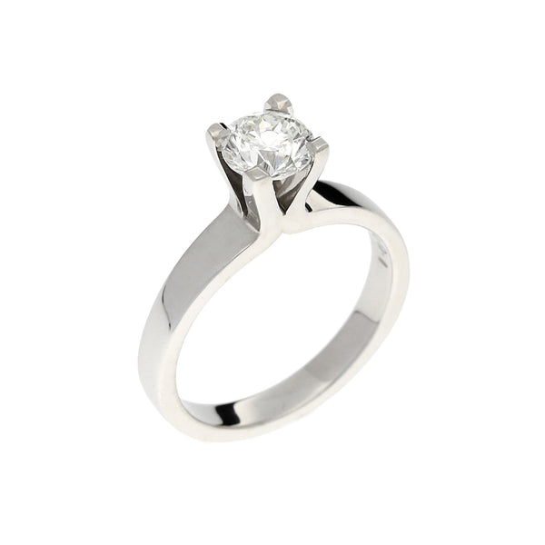 18ct White Gold Engagement Ring - Certified Diamond - 1.01ct