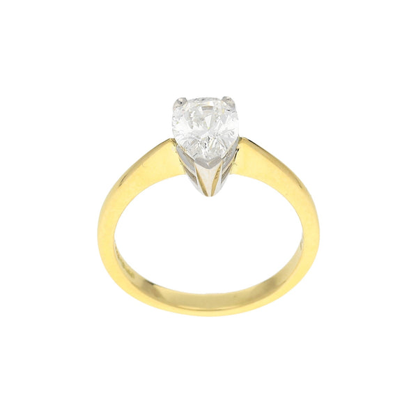 18ct Yellow Gold 1.10ct Pear Cut Diamond Engagement Ring