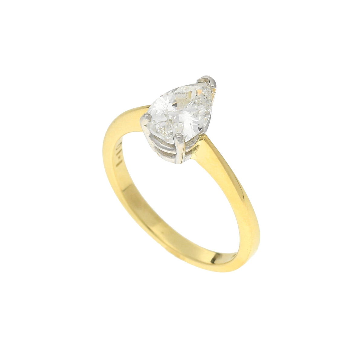 18ct Yellow Gold 1.10ct Pear Cut Diamond Engagement Ring