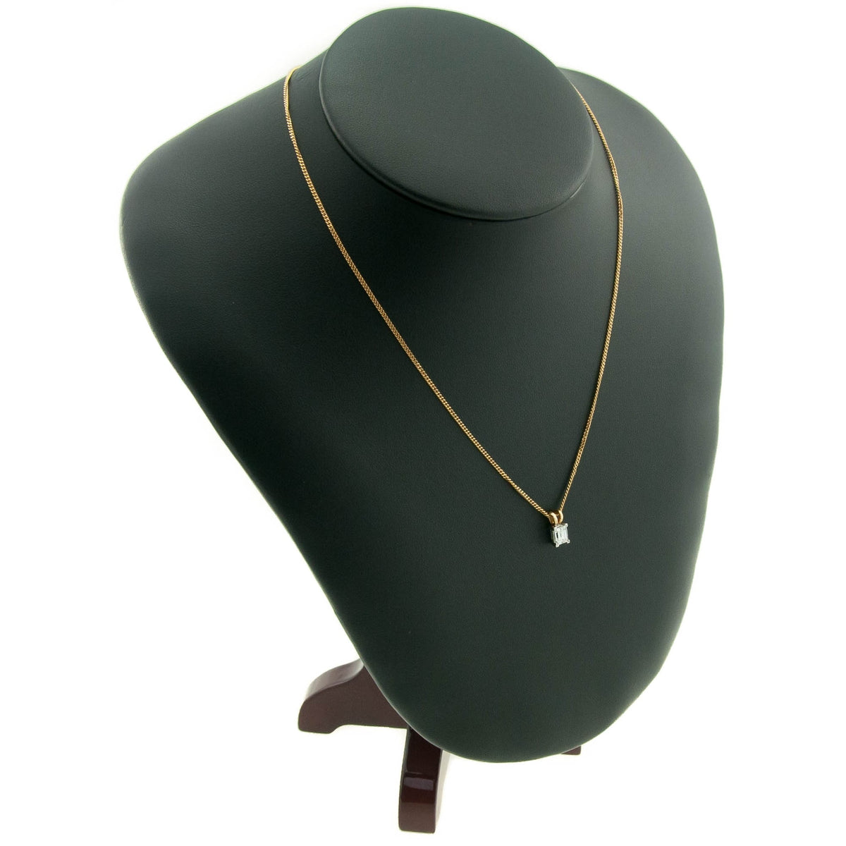18ct Yellow & White Gold Diamond Pendant & Chain - 0.72ct