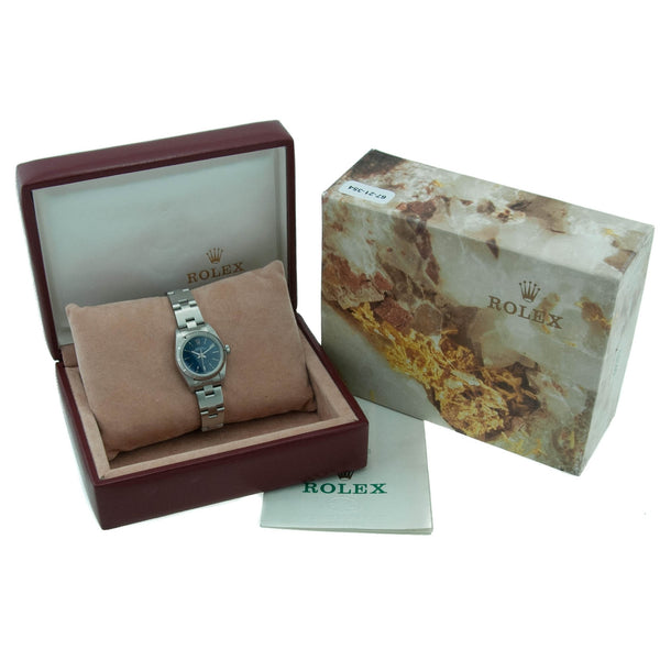 Oyster Perpetual 76030 - Ladies Watch - Blue Dial - 2003