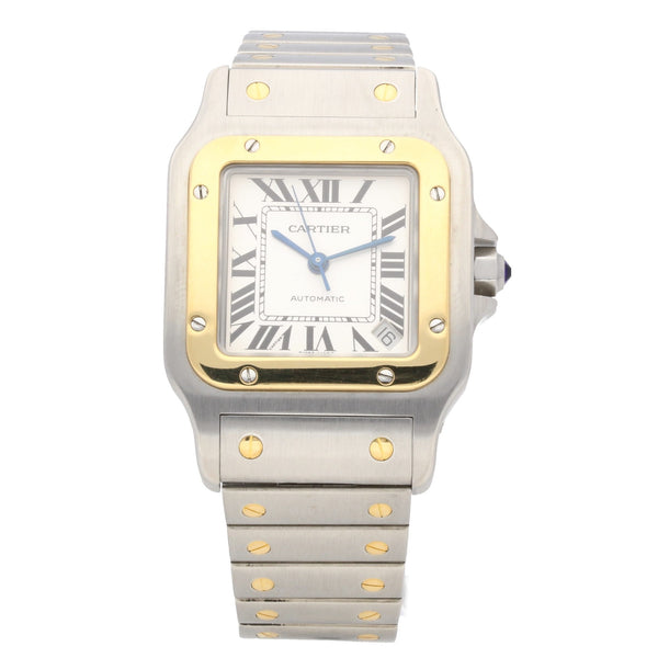 Santos W20099C4 -Steel & Gold - Silver Roman Dial